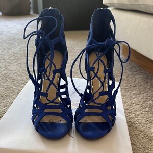 Jessica Simpson Royal Blue Lace-Up Heels